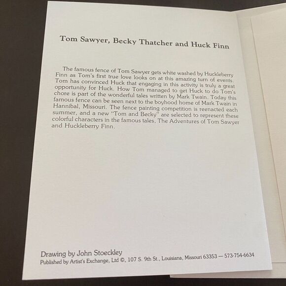 The Adventures of Tom Sawyer Whitewashing the Fence Blank Note Card - Picture 3 of 4